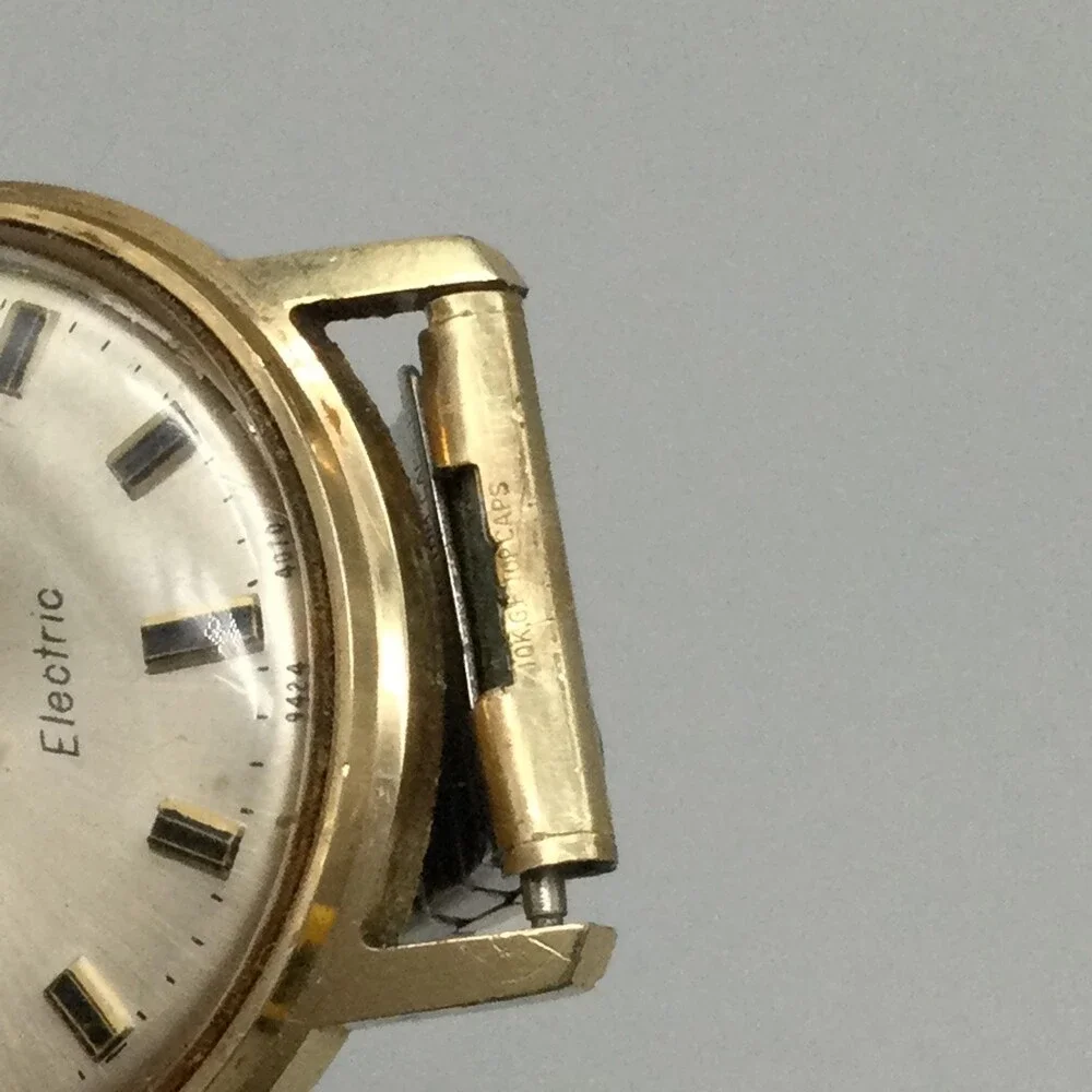 Vintage Timex Electric Mens Watch 34mm Gold Tone Band NOT RUNNING FOR PARTS
